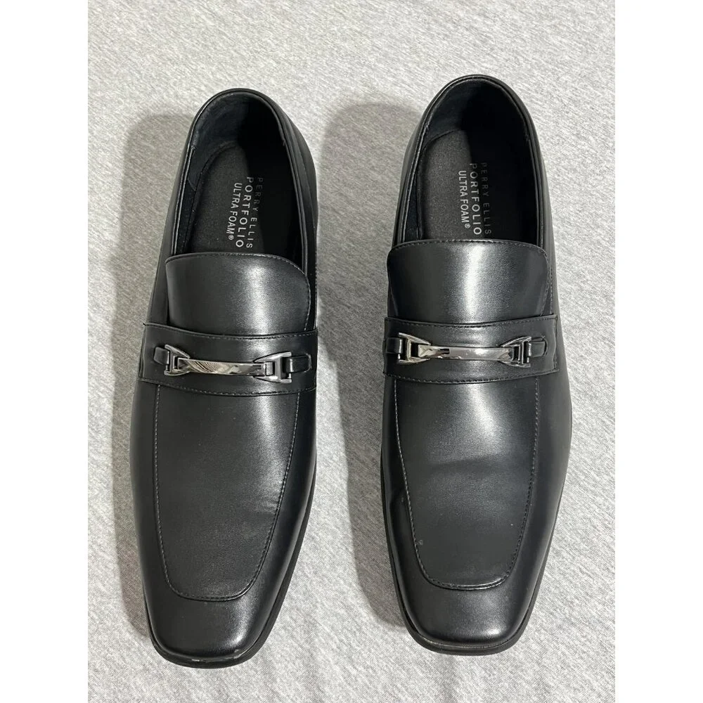 Perry‎ Ellis Shoes Mens Size 13 Black Stewart Ultra Foam Loafers PEAC12054M-1M